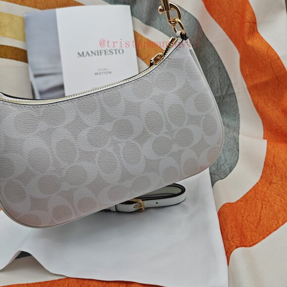 coach Teri Shoulder Bag In Signature Canvas white - Picture 7 of 14